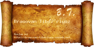 Brasovan Tibériusz névjegykártya